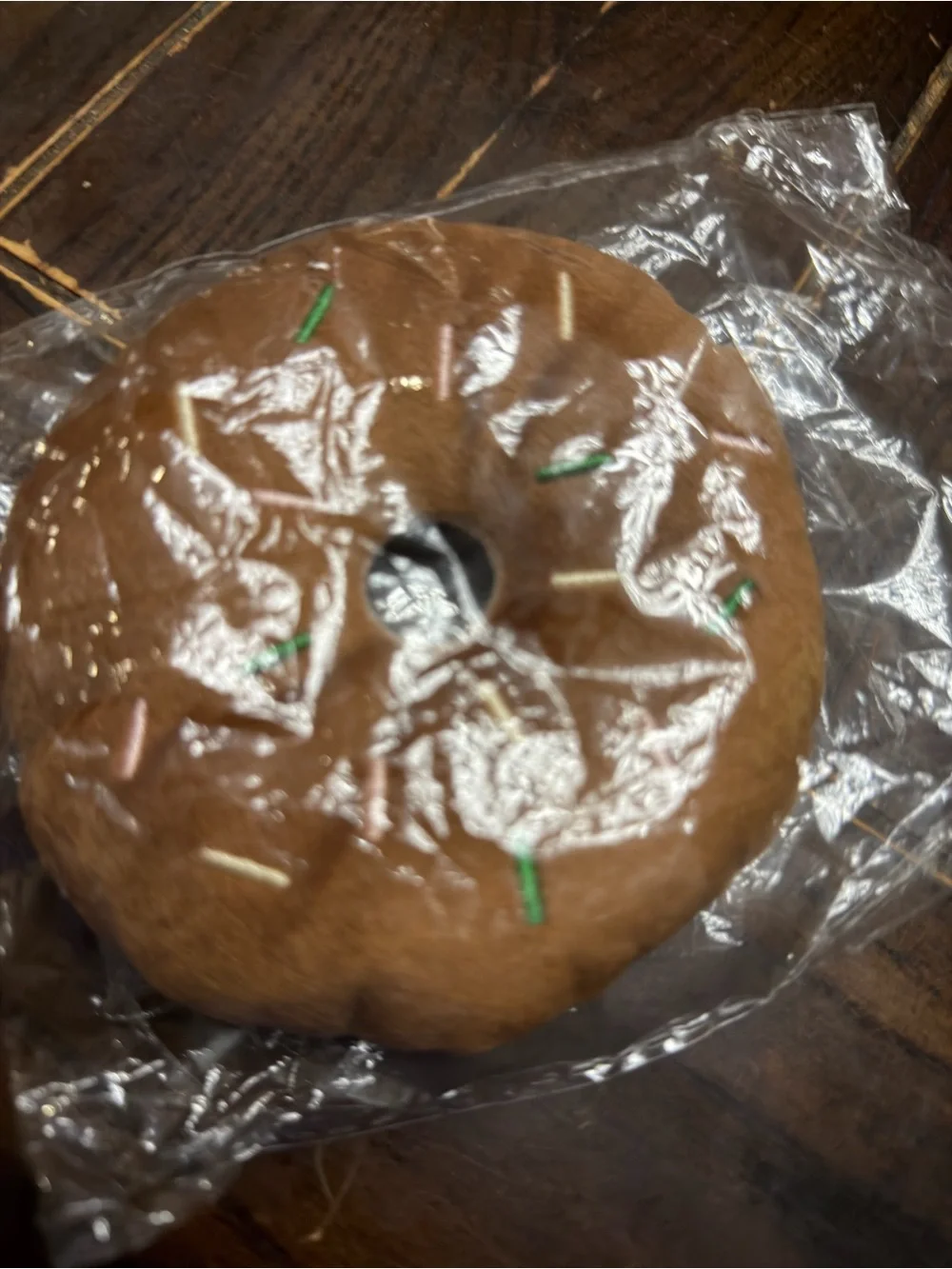 Plush Donut Dog Toy - Brown Chew & Toss